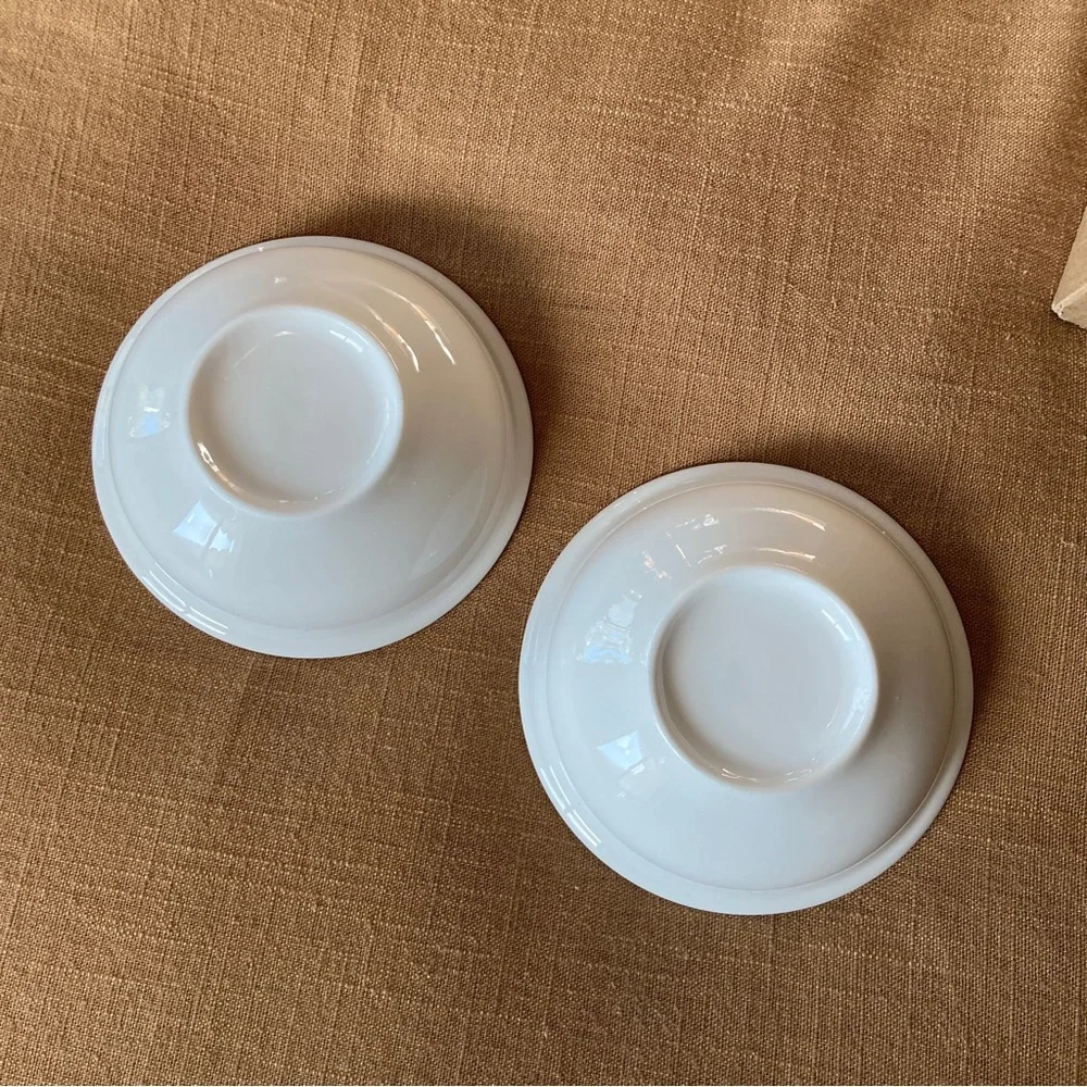 Set of 2 ceramic food water bowls for raised feeder